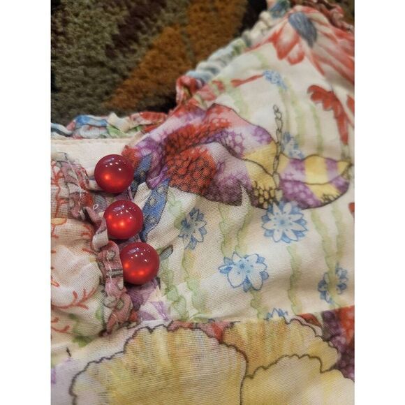 Anthropologie Deletta Dress Women's 2 Multicolor Floral Bird of Paradise Maxi - Picture 5 of 7